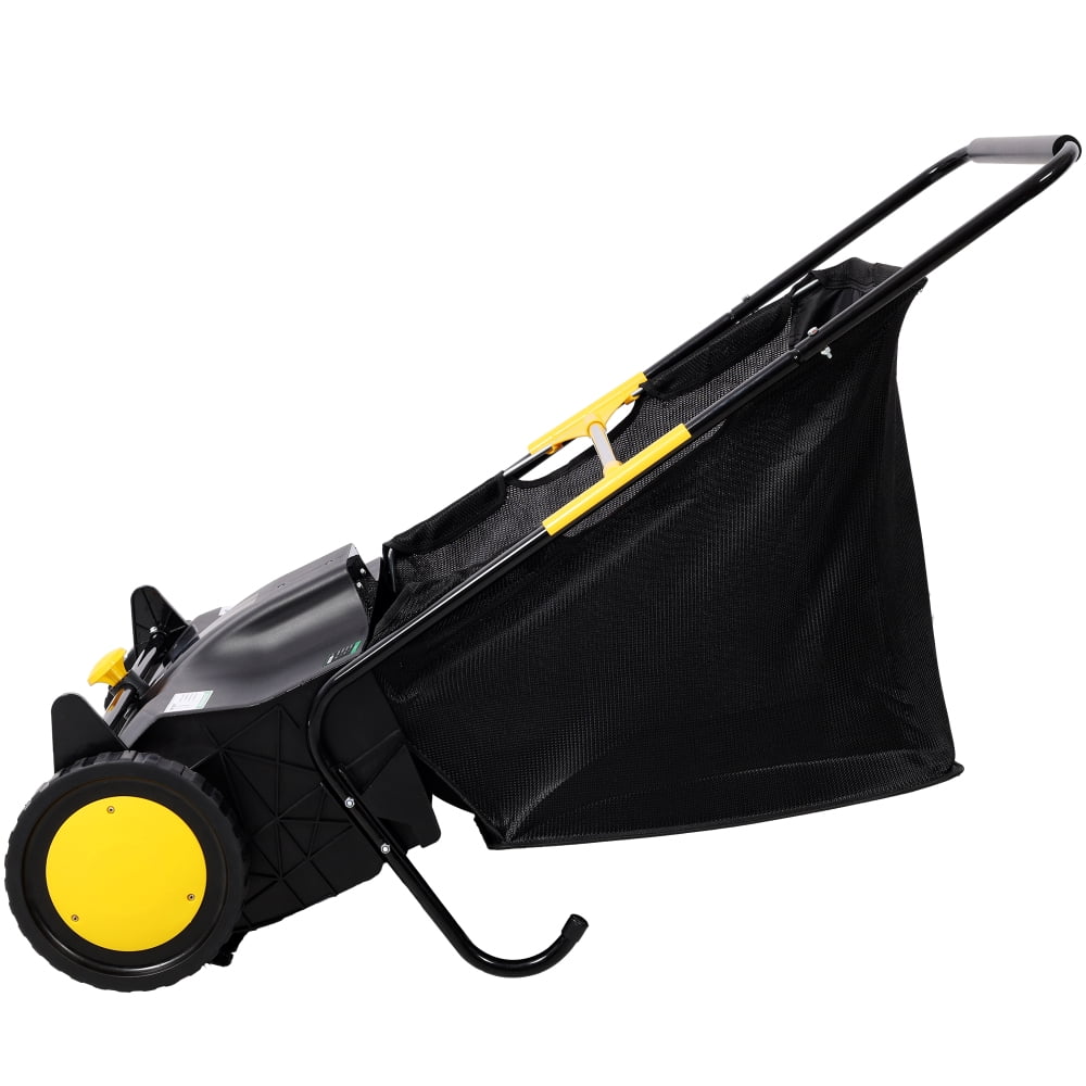 NOBOLEA 21" Hand Push Lawn Sweeper, 3.5 Cu Ft Leaf & Grass Collector with 4 Brushes, Adjustable Height Yard Sweeper for Dry Leaves Cleanup