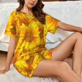 thumbnail image 4 of Sikiie 3D Sunflowers Womens Pajama Sets Short Sleeve Top With Pants Sleepwear 2 Piece Lounge Set3X-Large, 4 of 6