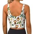 Jgfou Monkeys Swinging from Palms Print Womens Sports Bra Padded