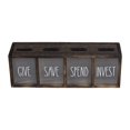 thumbnail image 5 of Fiocias Countertop Wall Mount Wooden Piggy Bank Rustic Four Compartment Money Saving Box Dark Brown, 5 of 9