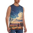 thumbnail image 2 of Fotbe Western Desert Cloud Cowboy Men's Camiseta sin Mangas Estampada para Hombres, Playera Casual para Gimnasio, Entrenamiento, Playa-3X-Large, 2 of 7