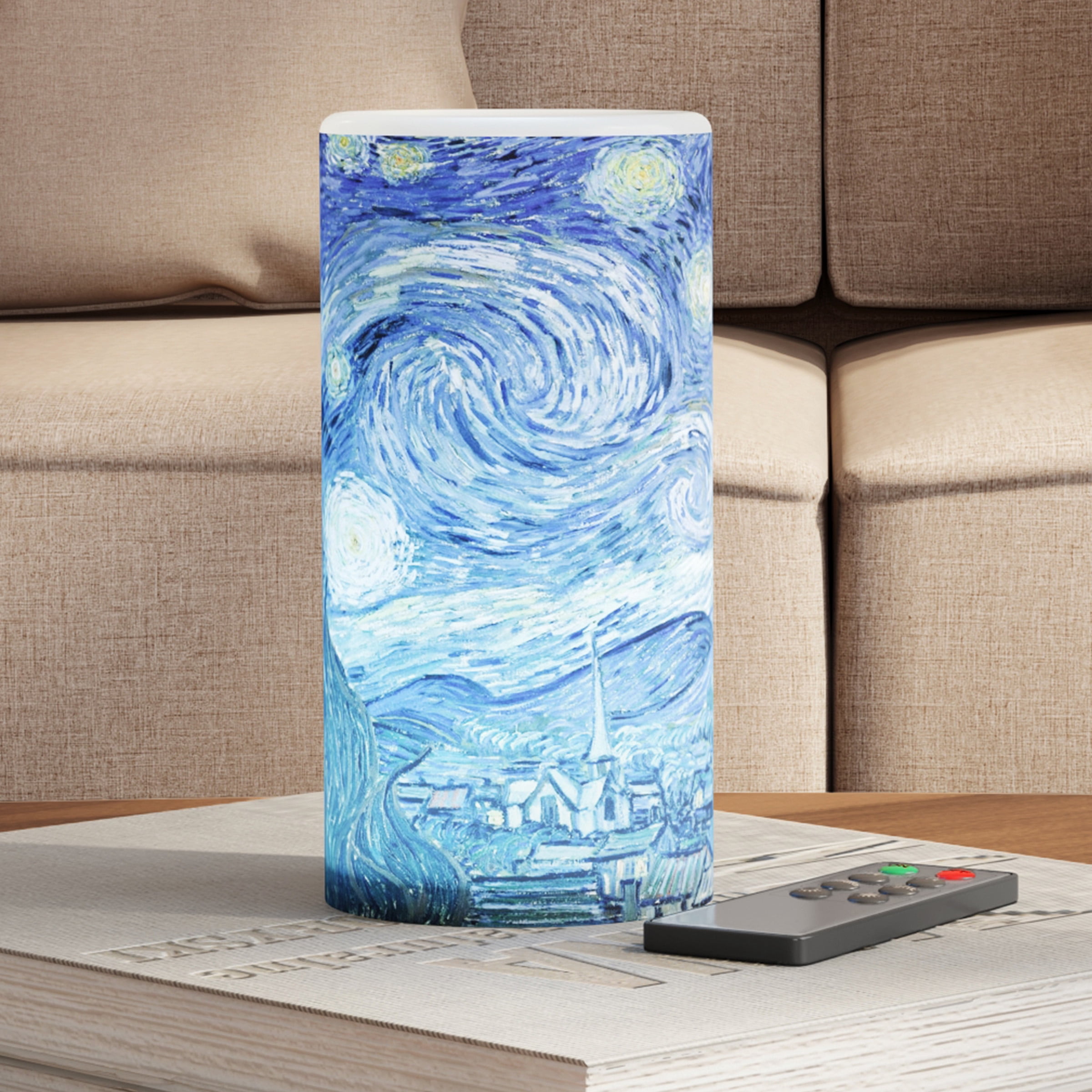 Lavish Home Van Gogh Art Décor Set – 16x20 Canvas Print and LED Candle