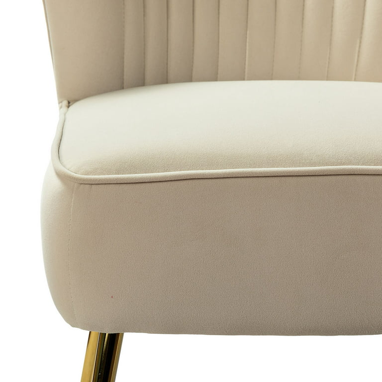 Bedroom Home Velvet Accent Gold Set of Leg 2,Upholstered Metal Chair Tan Side Chairs Adult