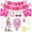 Pink, variant on Dog Birthday Party Supplies Birthday Boy Girl Cake Bandana Triangle Scarf Clothes Shirt Cute Dog Hat Dog Bow Tie Collar with Numbers for Dog Puppy Birthday