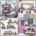 thumbnail image 6 of Patriotic decorations, Fourth of July decorations, Home decorations, Wooden Cutouts, Kitchen Countertop decor, Red Blue White, 6 Piece Set, 6 of 7