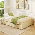 thumbnail image 5 of Infans Full Size Wooden Platform Bed with 2 Rolling Storage Drawers Wood Slat Support, 5 of 7