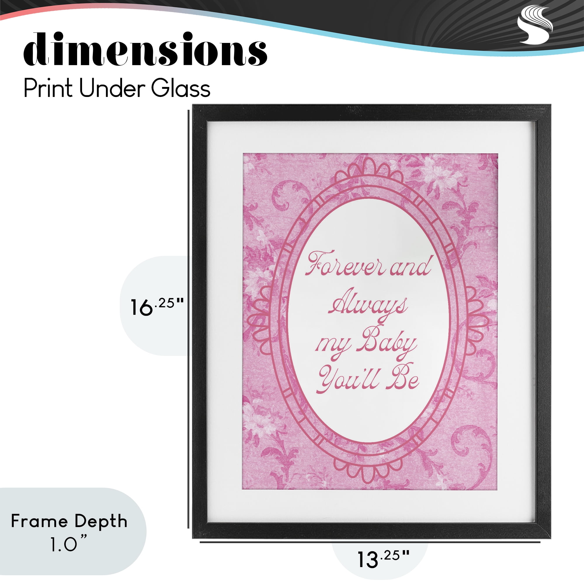 Stupell Industries Forever & Always My Baby Black Framed Print Under Glass, design by Lil' Rue