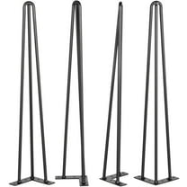 KFFKFF 22 inch Hairpin Table Legs Black Set of 4 Desk Legs Each 100lbs Capacity HairpinCarbon Steel Desk Legs 3 Rods for Bench Desk Dining End Table Chairs DIY Table Legs Heavy Duty Furniture Legs