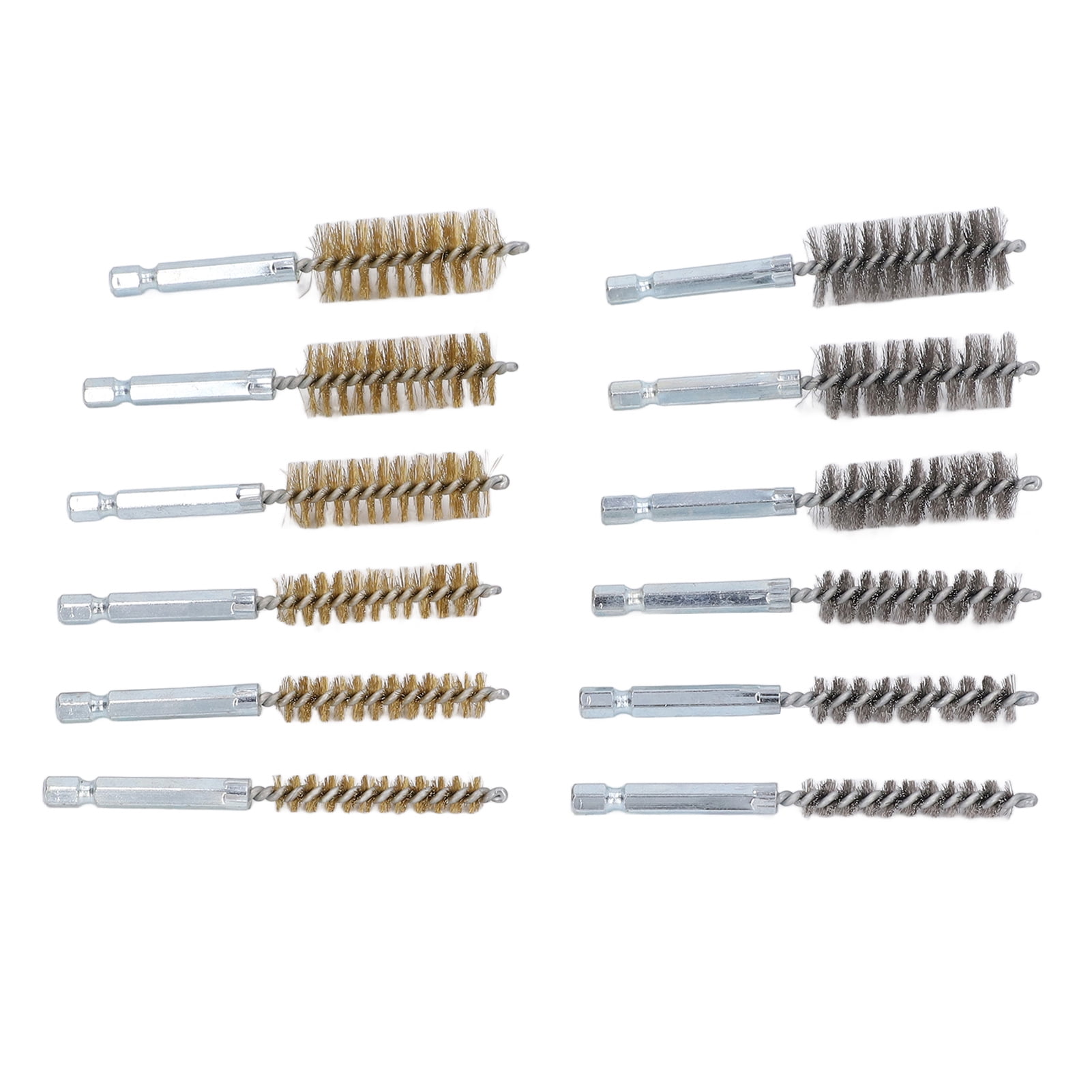 Ccdes 12Pcs Bore Brush Brass Steel Twisted Wire Bore Brush With 1/4 In