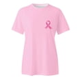 thumbnail image 3 of Cancer Shirts for Women Pink Ribbon Graphic Tees Short Sleeve Crewneck Cancer Awareness Shirt, 3 of 5