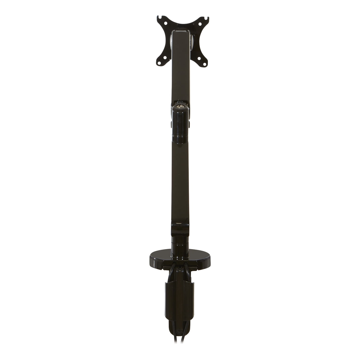 Single Monitor Arm with Dual USB 3.0 Port in Black Aluminum Finish