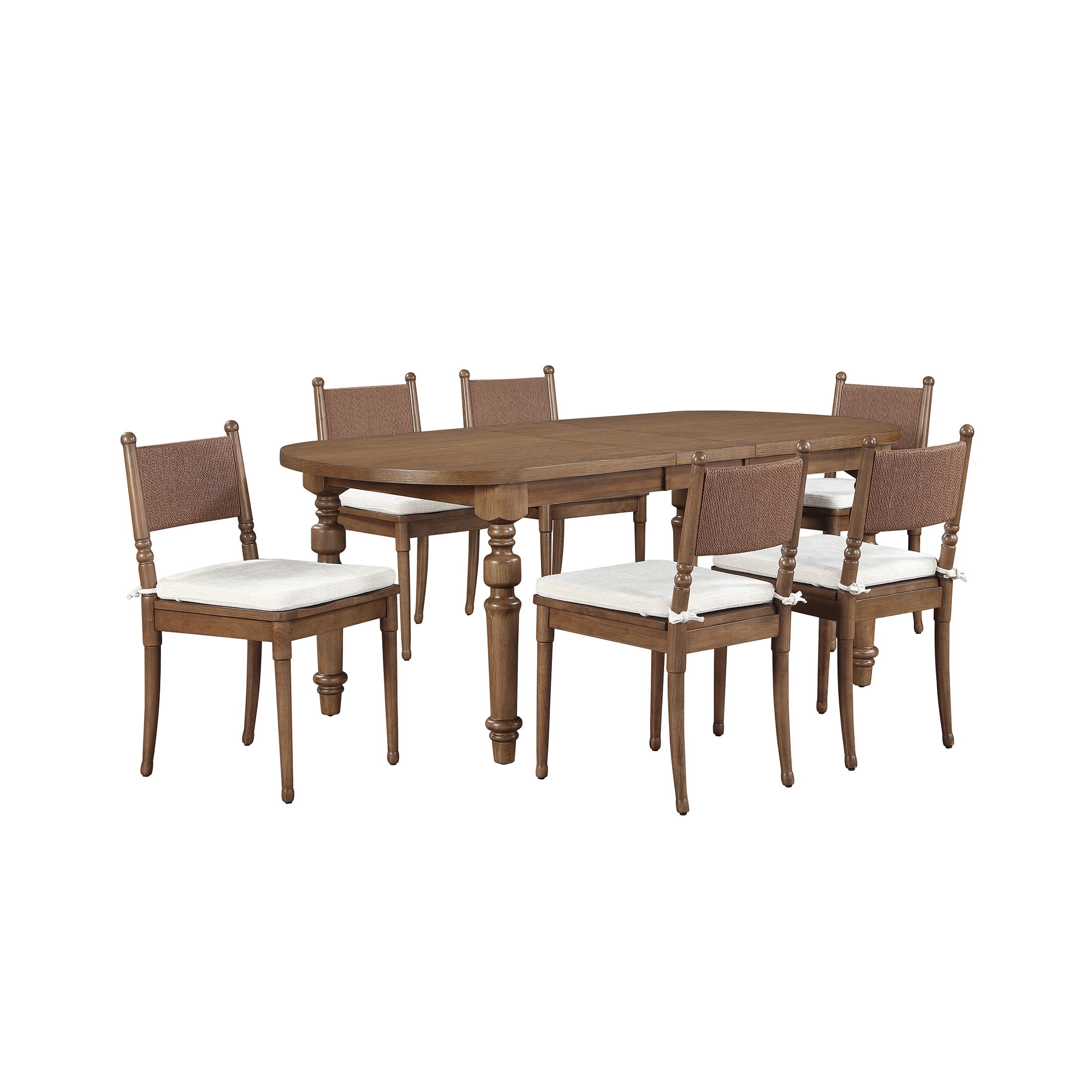 My Texas House Adler Extended Oval Dining Table, Comfortably Seats 6, Provincial Brown