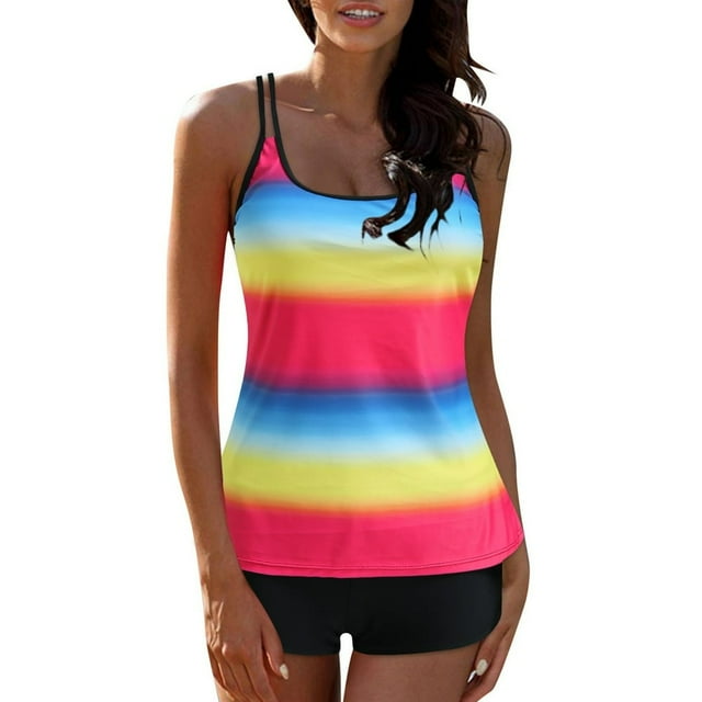 Swimsuit Women High Waisted Tankini Plus Size Tankini Swimsuit High Waisted 2 Piece Bathing Suit