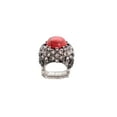 thumbnail image 2 of Women Silver Metal Western Fashion Ring Red Bead Filigree, 2 of 14