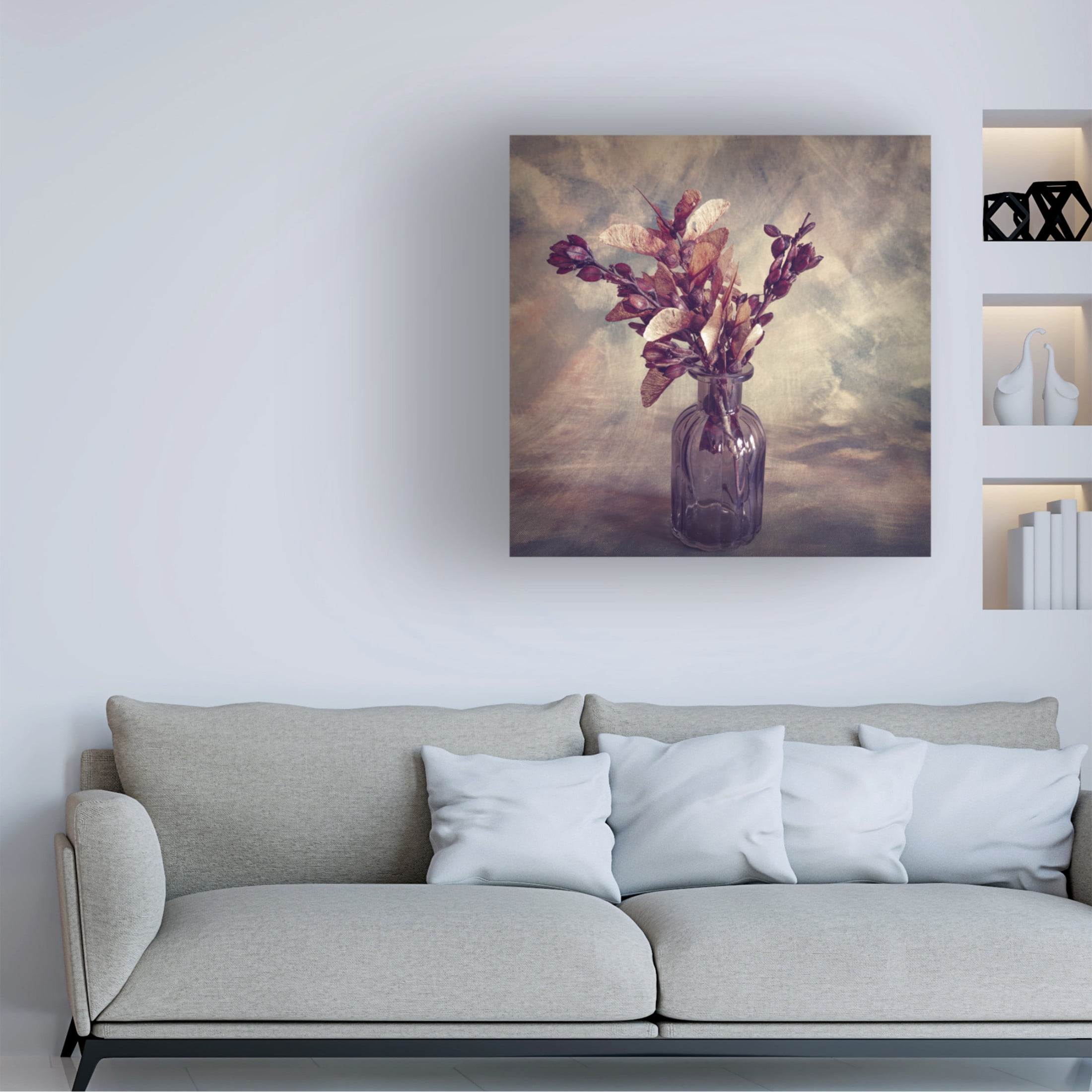 Canvas Wall Art - Cicek Kiral 'Autumn Struck' Wall Art for Living Room, Bedroom, or Office D?cor by Trademark Fine Art - 14 x 14 Inches