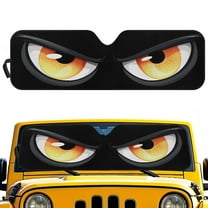 Uorisanigo Windshield Sun Shade Foldable Funny Big Eye Print Front Window Shade for 2007-2024 Wrangler Rubicon Sahara TJ JK JKU 2 & 4 Door Protect Your Car from Sun Heat & Glare UV Ray