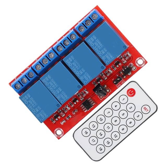 Módulo de relé receptor de 4 canales Bling Bling Conjunto de interruptor de Control del receptor del transceptor remoto infrarrojo 24 V