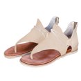 thumbnail image 2 of HEVIRGO Femmes Mode Été Léopard Serpent Zèbre Imprimé Fermeture Éclair Sandales de Plage Chaussures Plates, 2 of 10