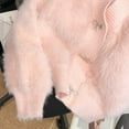 thumbnail image 5 of Texiao Long Sleeve Womens Work Tops, Wide Neck Oversized Leather Jacket Women, Pink Womens Winter Jacket, Women's Rhinestone Bow Fluffy Long Sleeve V Neck Crop Cardigan Sweater, 5 of 9