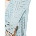 thumbnail image 5 of INSPIRE CHIC Women's Open Front Boho Lightweight Fringe Kimono Beach Knit Cardigans M Sky Blue, 5 of 6