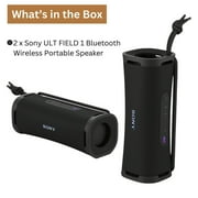 Sony ULT FIELD 1 Bluetooth Wireless Portable Speaker with Echo Canceling Technology (Black, 2-Pack) Bundle (2 Items)