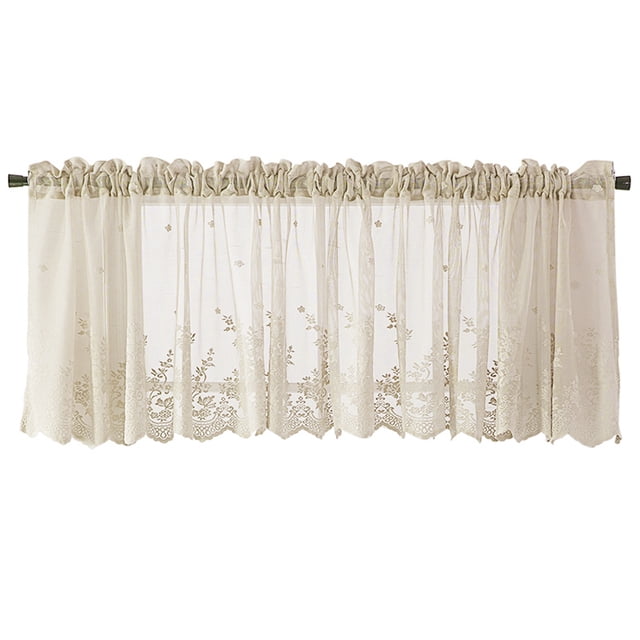 Cortina de encaje semitransparente Yuarrent 2 uds color Beige 137x61cm