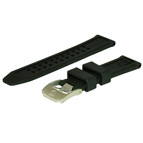 Watchband 7050 20mm Wide Black Rubber Strap Thick Durable and Soft Fits Luminox 