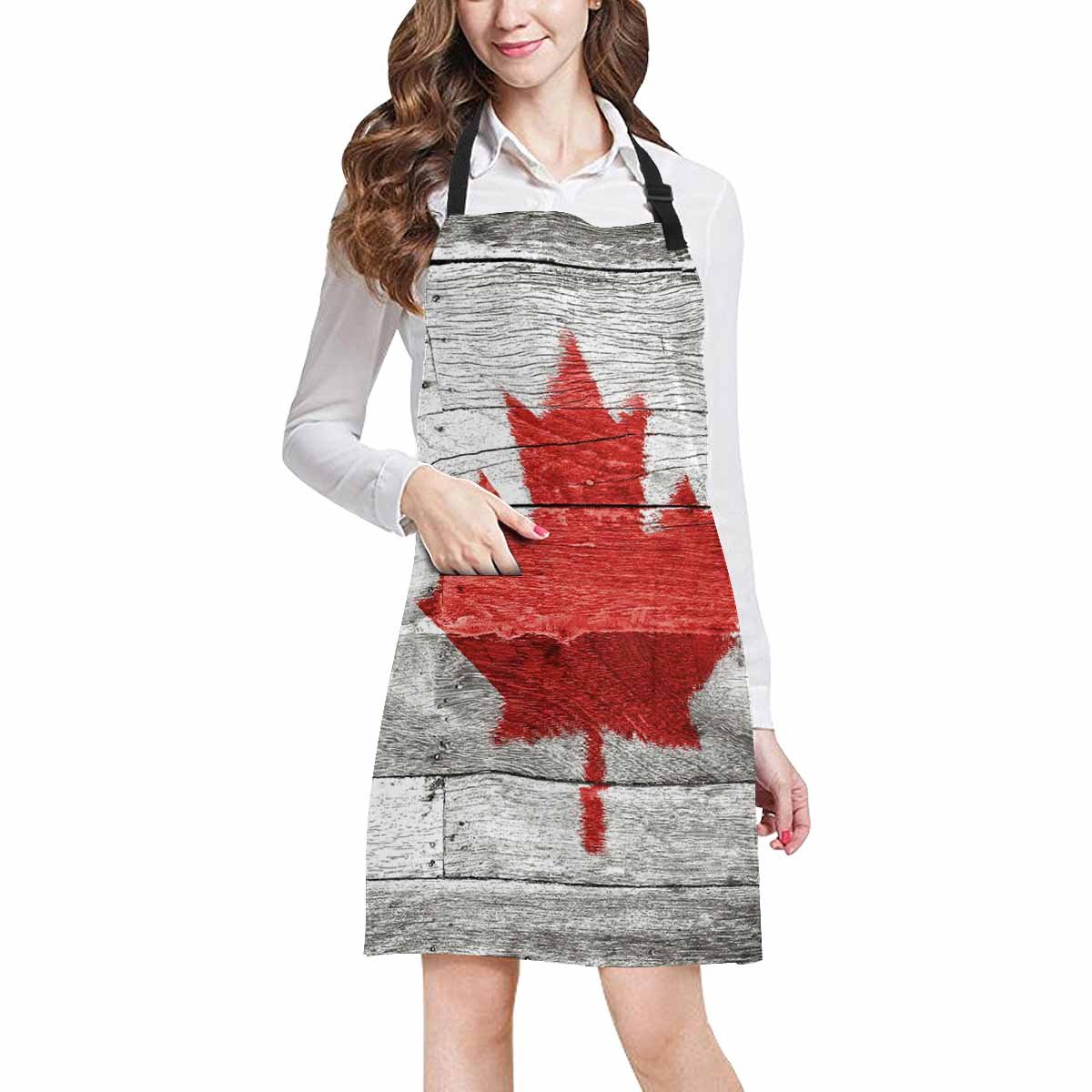 HATIART Vintage Canada Flag on Old Wood Background Home Kitchen Apron ...