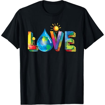 Love Earth Day Save The Planet Environmental Awareness T-Shirt- Classic Unisex 100% Cotton Crew Neck T-Shirt Regular Fit Breathable Casual Everyday Wear