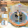 thumbnail image 4 of Mersco 55inch Kids Trampoline for Toddlers, Indoor and Outdor Trampoline with Safety Net, Small Children Trampolines with Basketball Hoop,Toddler Trampoline Birthday Gifts for Boys Girls, Orange, 4 of 7