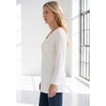 thumbnail image 3 of Roaman's Women's Plus Size Long Sleeve Sweetheart Henley Tee, 3 of 5