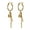 Gold, variant on Stainless Steel Lock Tassel Drop Dangle Earrings For Men Women Hoop Hinged-Gold