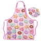 thumbnail image 1 of Delantal SANDJEST Donut Kid para niñas con bolsillo y gorro de chef, 1 of 8