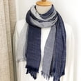 thumbnail image 4 of Grofry Women Scarf Patchwork Color Tassel Trim Wrinkle Shawl Scarf Soft Comfortable Temperature-locking Scarf Outfit Accessory, 4 of 8