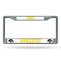 Iowa NCAA Hawkeyes Chrome Metal License Plate Frame