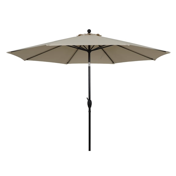 Better Homes & Gardens Premium 10' Beige Round Market Patio Umbrella, Crank Lift, 3-Angle Tilt