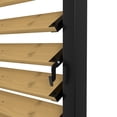 thumbnail image 5 of VEIKOUS Outdoor Privacy Screen, 61" H x 44" W Freestanding Louvered Fence Panel with Aluminum Frame, Wood Grain, for Patio, Backyard, Pool, Deck, Balcony, 5 of 11