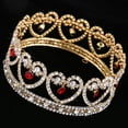 thumbnail image 3 of Tiara Rojo Joya de Diamante de Imitación para cabellero Nupical Accesorio para Mujeres Macarena Tiara nupcial de la corona de la boda, 3 of 8