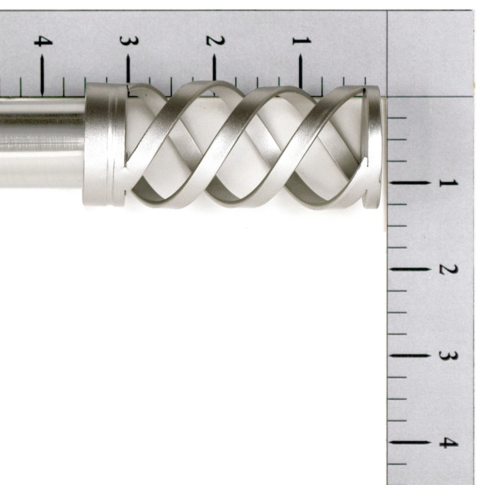 Lumino 1" and 5/8" Nickel Aberdeen Cage Adjustable Double Curtain Rod Set, 42"-120"