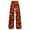 Orange1, variant on Women Halloween Gothic Bell Bottom Pants, Skull Pumpkin Crow Graveyard Print High Waist Flared Trousers