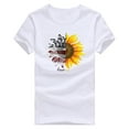 thumbnail image 4 of Fshinging Womens Tops Independence Day Sunflower Print Short Sleeve O-Neck Casual Summer Vintage T-Shirts, 4 of 5