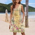 thumbnail image 6 of Amzcrzy Women's Casual Sundress with Pockets Summer Boho Beach Dress Floral T-Shirts Dress V Neck Loose Tank Dresses, 6 of 6