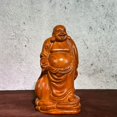 thumbnail image 3 of Rosewood carved Maitreya Buddha statue with a large belly, a wooden handicraft, a home gift., 3 of 4