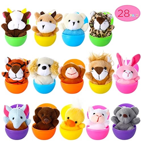 28PAQUETE de huevos de pascua prellenados con mini peluche animal de juguete, animales de Twister.CK Twister.CK
