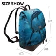 thumbnail image 2 of Fotbe Ocean Dolphin Fish School Mochila Bolso con Estampado para Mujer, Mochila Antirrobo de Nylon Impermeable, Bolsa Ligera de Hombro, 2 of 4