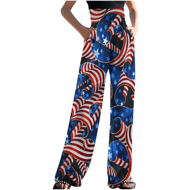 Pantalones de Pierna Ancha Con Estampado de Bolsillo Suelto Informal de Verano Para Mujer A La Moda Odeerbi ODB-6