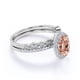 thumbnail image 4 of JeenMata Anillo de Boda Nupcial Asequible de 1,75 Quilates con Morganita y Moissanita de Corte Ovalado Engastado con Anillo de Compromiso y Alianza de Boda en Oro Blanco de 18 K sobre Plata, 4 of 6