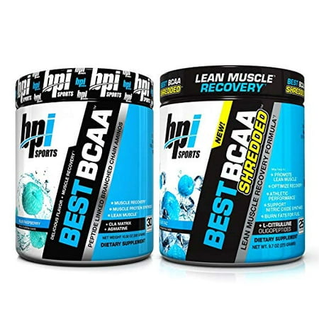 BPI Best BCAA (30 Servings) and Best BCAA Shredded (25 Servings) Stack - Blue (Best Antidepressant For Weight Gain)