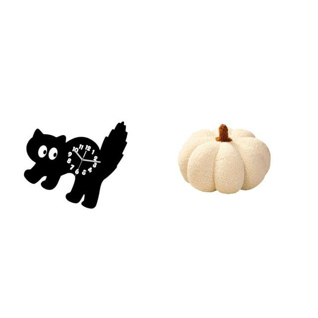 Reloj De Pared Acrílico Y Cojín De Peluche Con Forma De Calabaza, Adorno Decorativo Para Dormitorio, Sala De Estar, Cocina, Estudio, Habitación Infantil, Sofá.