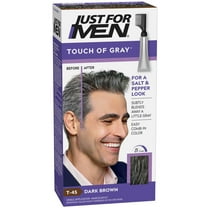 Just For Men Touch of Gray Hair Color Dark Brown Gray T-45 - Each